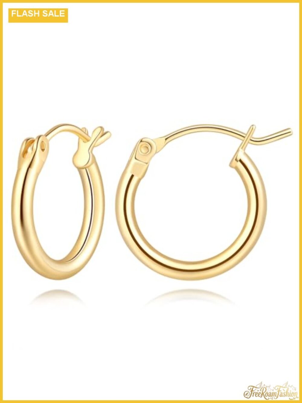 14K Gold Plated Hoop Earrings for Women Hypoallergenic Small Huggie